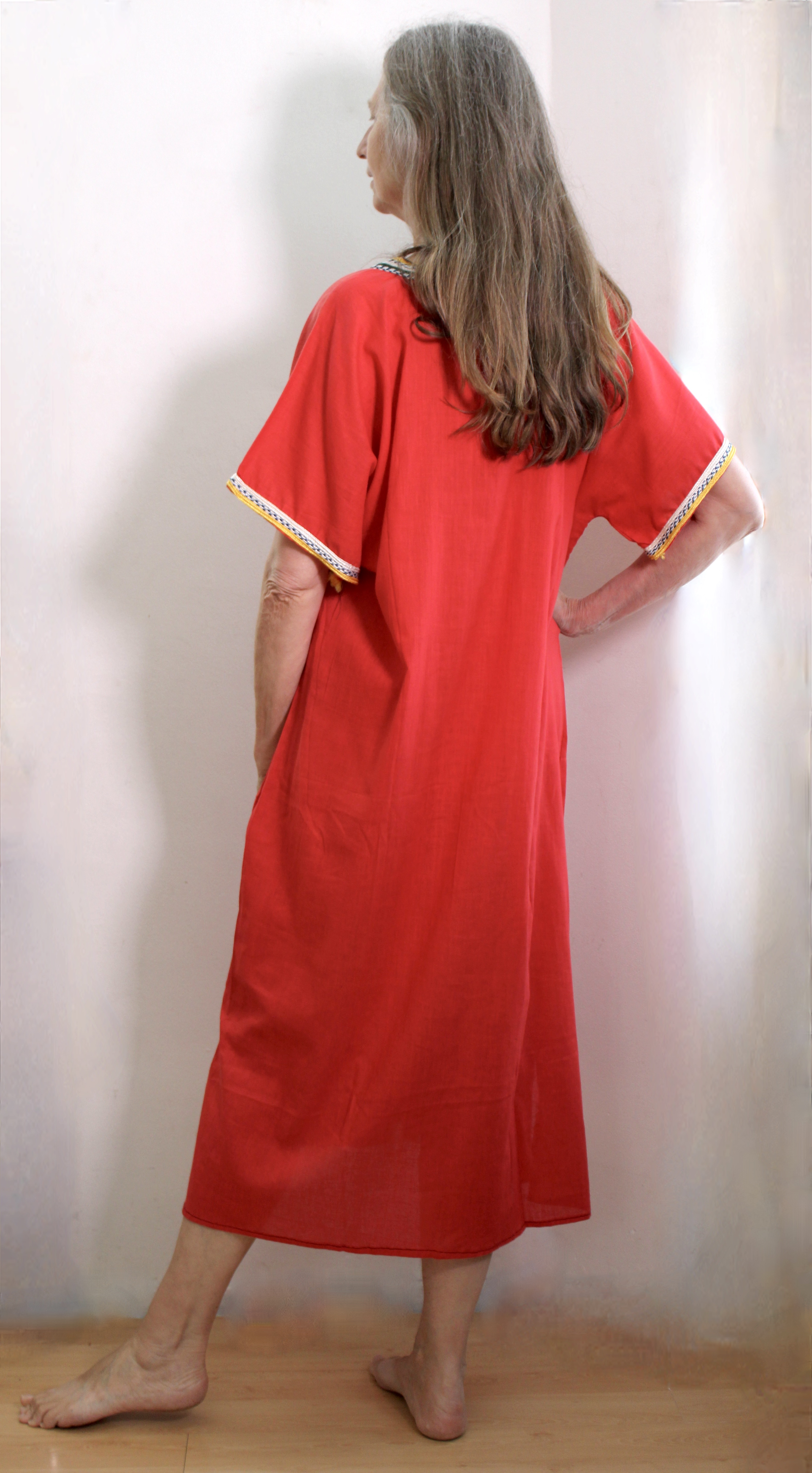 Medium, Large, Extra Large, XL, XXL - Egyptian dress cotton FUCHSIA or RED