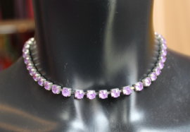 Necklace strass only PURPLE, inlayed in silver - Collier strass VIOLET