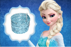 Flexibele Kraaltjes armband " Frozen " Ibiza stijl TURQUOISE LICHT BLAUW- Dames / Meisjes