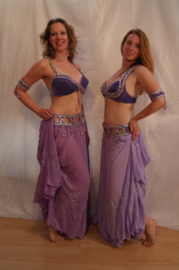 Slangenkostuum Egypte LILA / LICHT PAARS zilver - Bellydance snake costume lilac light PURPLE