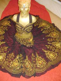 BELLYWOOD - BOLLYWOOD 5-piece Indian Gypsy Costume embroidered BLACK