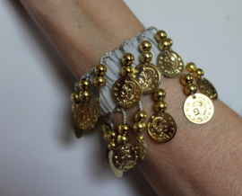 Small Medium - Coin bracelet GREY GOLD - Bracelet sequins élastique GRIS DORÉ