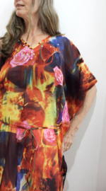 Kneelong oriental Kaftan, tunic, Galabyya, thobe long, loose, Bohemian dress, V-neck - one size, fits all M, L, XL, XXL