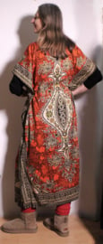Oriental Kaftan tunic Galabyya, ORANGE thobe long, loose, oriental dress, V-neck, 100% viscose for ladies and gentlemen - S, M, L, XL, XXL