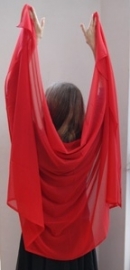 Veil rectangle chiffon RED, bellydance veil for children - Voile rectangulaire chiffon ROUGE