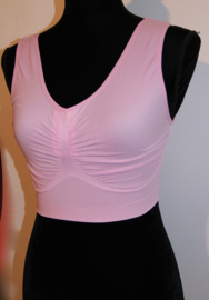 M, L - Comfortable, sleeveless stretch, seamless workout top, microfibre, SHADES OF PINK, BEIGE