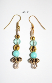 Lichtgewicht Zomerse Atlantis oorbellen TURQUOISE GOUD met kraaltjes - dames meisjes - Bohemian