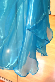 Glimsluier rechthoekig TURQUOISE TURKOOIS BLAUW- 228 cm x 95 cm