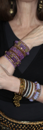 one size - 3D bracelet Indian Tribal PURPLE GOLD