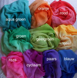 Ombré Regenboog sluiers bicolor rechthoekig GEELGROEN, ORANJE, PAARS
