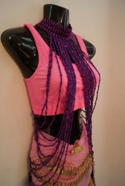 Beaded necklace bellydance showdance Burlesque gogo dance PURPLE - Collier busier VIOLET