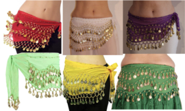 Basic buikdansgordel 6 kleuren buikdanssjaaltje (FLUO) GROEN, ROOD, GEEL, PAARS, WIT