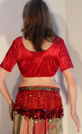 one size fits M / L - choli top velvet CHERRY RED