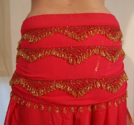Crochet Beaded belt FUCHSIA / BRIGHT PINK GOLD, handycraft from Egypt