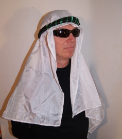 Saudi oil sheikh head gear : headband BLACK GREEN+ matching shawl 1001 Nights