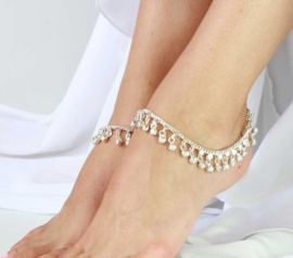 Metal anklets with only bells LIGHT SILVER color - M/L 25-27 cm