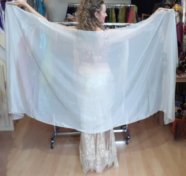 Rechthoekige soepele sluier van ragfijn chiffon ZEER LICHT ZILVER GRIJS - 256 cm x 108 cm