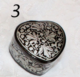 Handpainted gift box heart for small surprises, rings, candy , pills... heart shaped mini box