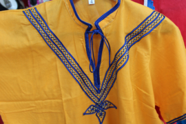 Egyptische losse 100% katoenen jurk FUCHSIA FEL ROZE,  GEEL, ROOD - Medium, Large, Extra Large, XL, XXL