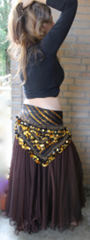 2 layer skirt DARK BROWN - S, M, L - Jupe doublée pour la danse orientale BRUN FONCÉE