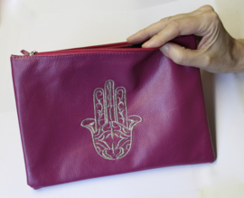 Burgundy Purse / Pouch hand of Fatima