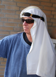 Saudi olie sjeik heren hoofddeksel : bijpassende sjaal + hoofdband ZWART GOUD