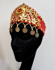 Cleopatra crown head gear - Princess crown / head jewel  RED GOLD