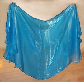 Glimsluier rechthoekig TURQUOISE TURKOOIS BLAUW- 210cm x 105cm - Veil with a glow TURQUOISE BLUE rectangle