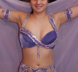 Bellydance snake costume LILAC LIGHT PURPLE - Costumes "Serpent" complete LILA