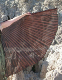 Wings of Isis DARK BROWN pleated organza very transparent - Ailes d'Isis MARRON FONCÉ