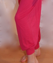 Harembroek yoga broek kind meisje jongen jersey FUCHSIA ROZE - XXXS 3XS