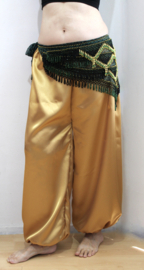 Shiny GOLDEN satin harempants - one size fits S, M, L, Small, Medium, Large