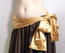 Long GOLDEN satin shawl - 205 cm x 19 cm