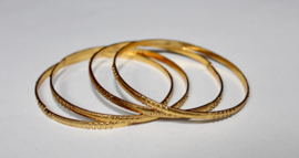 Setje van 2 prinsessen armbandjes voor meisje GOUD kleurig - 5,5 cm diameter - Princess nr1  : 2 bracelets GOLD color girls