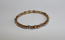 A9 - Extra Small  5,5 cm diameter - Indian style bracelet for girls strass GOLD and SILVER color