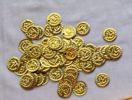 Losse Goudkleurige metalen muntjes - 18 mm diameter - Loose Metal coins GOLD color