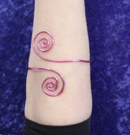 one size adaptable - Curly bracelet PINK - Bracelet serpenté ROSE aux tournures