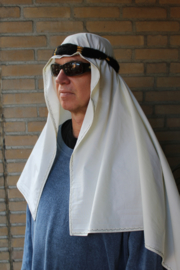 Saudi oil sheikh head gear : matching shawl + headband BLACK GOLD for 1001 Nights