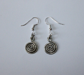 Spiral earrings, SILVER colored