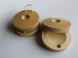1 set = 2 paar ronde Houten oefen Castagnetten voor kinderen of volwassenen / houten cymbaaltjes - 58 mm x 12 mm
