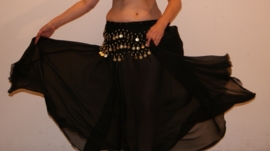 2-piece set Circle skirt + rectangle veil BLACK - 2-pièce : jupe cercle chiffon noir + voile transparant rectangle