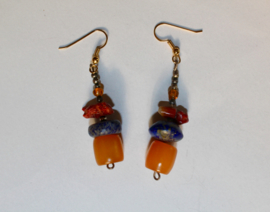 Tibet3 - Tibetan earrings with authentic beads LAPIS LAZULI, SILVER