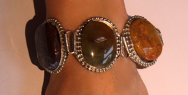size adaptable - Bracelet with 5 different (artificial) stones