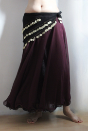 XS, S, M, L - 2 layer chiffon skirt EGGPLANT PURPLE