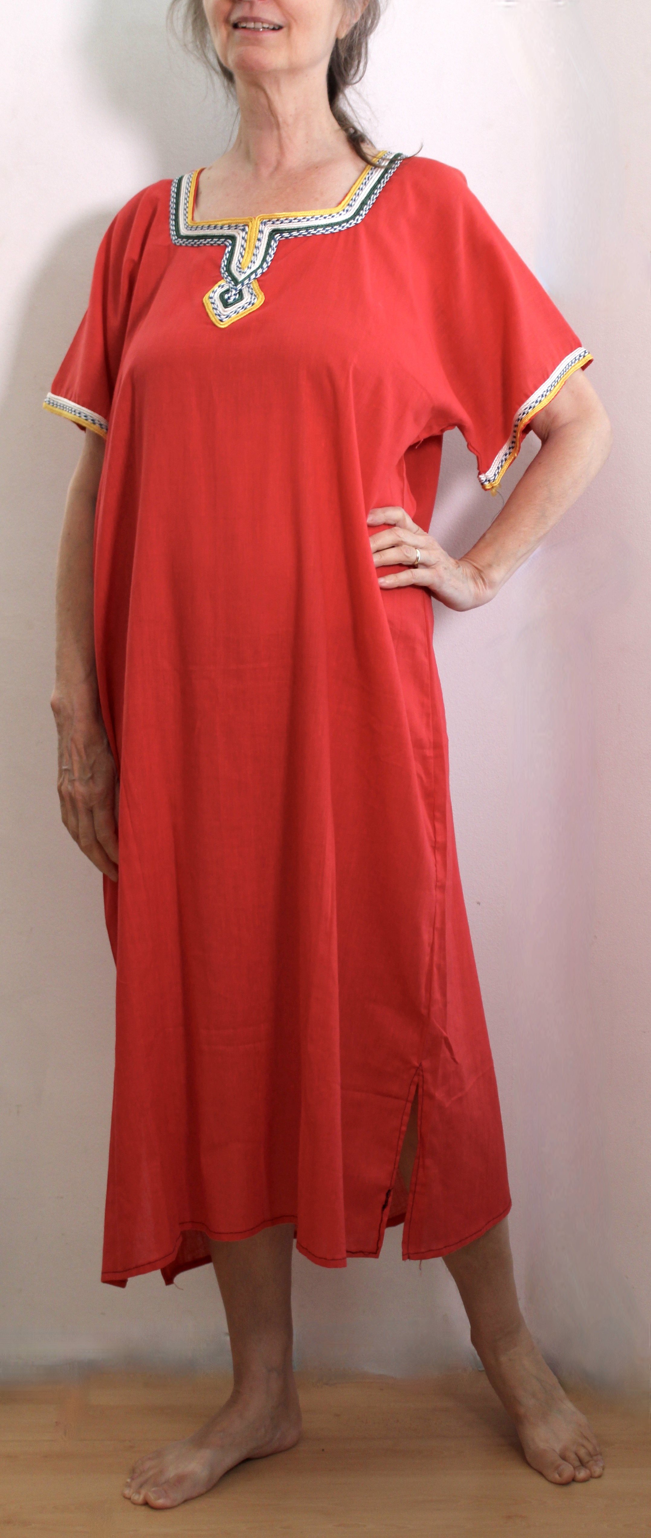 Medium, Large, Extra Large, XL, XXL - Egyptian dress cotton FUCHSIA or RED