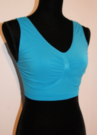 WIT, BEIGE, LICHT BLAUW, ROZE, PAARS, TURQUOISE, ZWART Sportief mouwloos, Stretch, naadloos BH topje microfiber - XL/ XXL