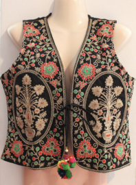 Emroidered Ladies waistcoat BLACK GOLD RED GREEN, 1001 nights waistcoat Ladies or Gentlemen