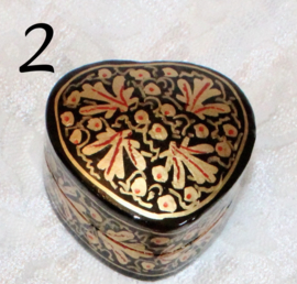 Handpainted gift box heart for small surprises, rings, candy , pills... heart shaped mini box