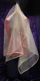 105 cm x 270 cm - Transparent veil rectangular or half circle, organza LIGHT GOLD