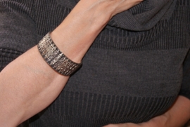 M Medium - 1 Pharaonic bracelet BLACK with SILVER